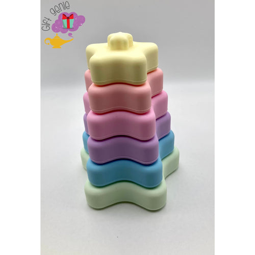 6 Piece Silicone Toddler Toy Stackers - baby gifts