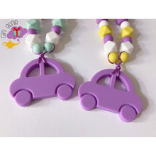 Load image into Gallery viewer, Girly Car Sensory Chewy Necklace - purple & mint - Kids toys