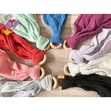 Load image into Gallery viewer, Organic Muslin Teething Ring Lovie - baby gifts