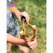 Load image into Gallery viewer, Original Montessori Kids Wooden Sling Shot-10 ball bag -
