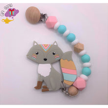 Load image into Gallery viewer, Painted Fox Teething Clip - baby gifts