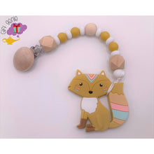 Load image into Gallery viewer, Painted Fox Teething Clip - baby gifts