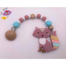 Load image into Gallery viewer, Painted Fox Teething Clip - baby gifts
