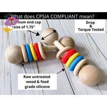 Load image into Gallery viewer, Rainbow Montessori Wooden Baby Rattle - baby gifts
