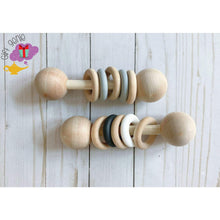 Load image into Gallery viewer, Black &amp; White Montessori Wooden Rattle - baby gifts
