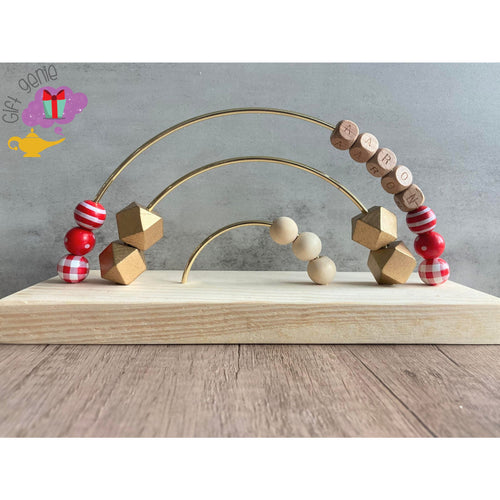 Custom Christmas Eve Montessori Abacus - add a name / Gold -