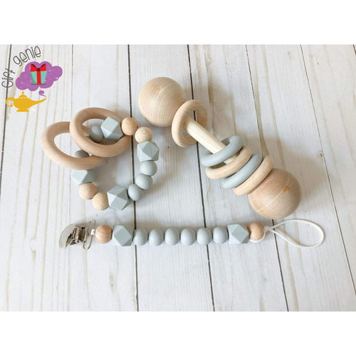 Gender Neutral Gray Sensory Teether Gift - baby gifts