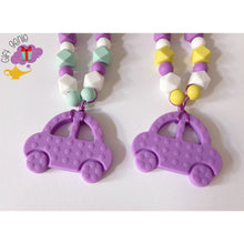 Load image into Gallery viewer, Girly Car Sensory Chewy Necklace - purple &amp; mint - Kids toys
