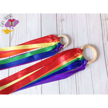 Load image into Gallery viewer, Large Rainbow Ribbon Hand Kite - toddler toys
