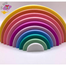 Load image into Gallery viewer, Large Silicone Pastel Rainbow Stacker - Stacking blocks
