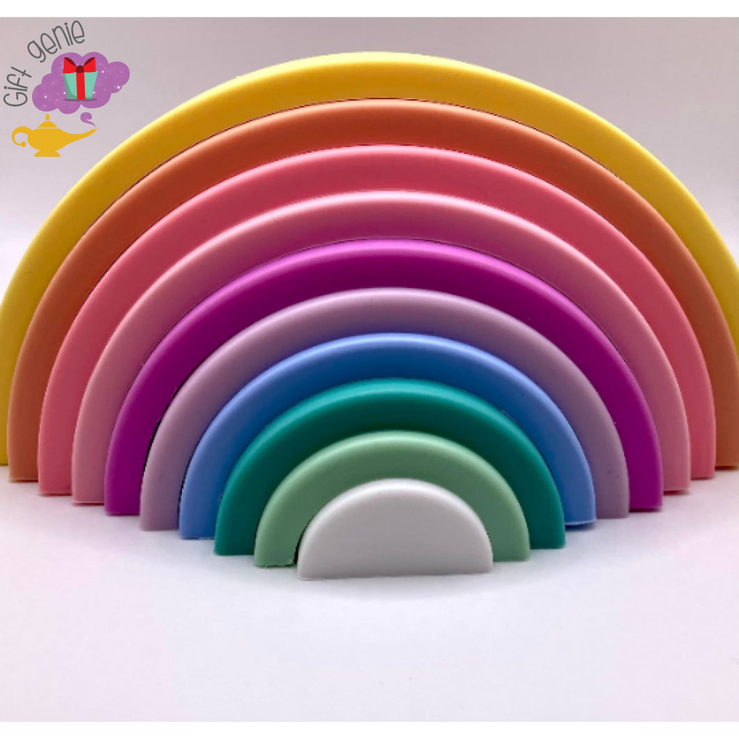 Large Silicone Pastel Rainbow Stacker - Stacking blocks