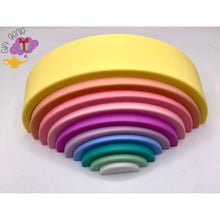 Load image into Gallery viewer, Large Silicone Pastel Rainbow Stacker - Stacking blocks
