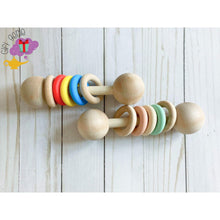 Load image into Gallery viewer, Rainbow Montessori Wooden Baby Rattle - baby gifts
