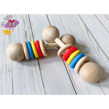 Load image into Gallery viewer, Rainbow Montessori Wooden Baby Rattle - baby gifts
