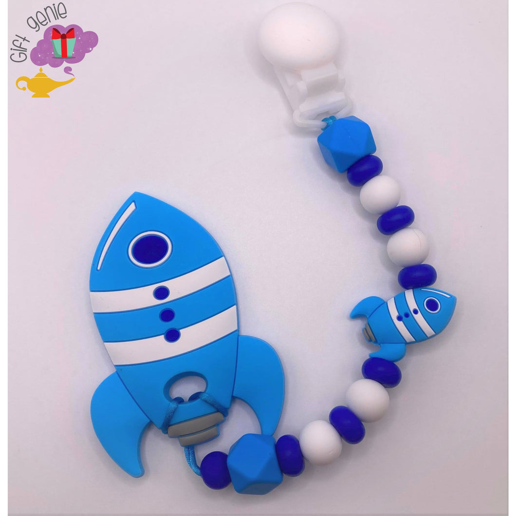 Rocket Teething Clip - baby gifts