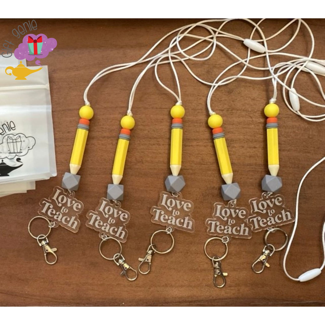 Teacher Pencil Lanyard - Lanyards