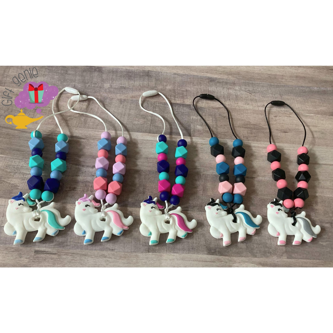 Unicorn Car Sensory Chewy Necklace - Kids toys